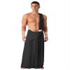 Shinsto Men's Mr. Toga Party Costume One Shoulder Ancient Greek Cosplay Roman Outfit D0087#Black Large view 1