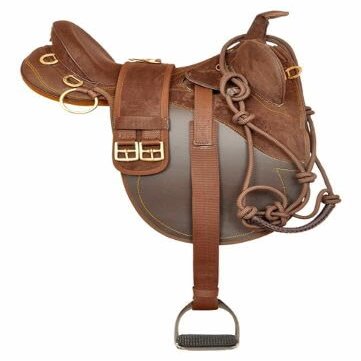 Austrailian Stock Saddle Brown Synthetic Suede with All Accessorie (Size 15"-18") (18", Brown)