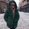 Lmdudan Faux Fur Coat for Women Mid-length Hood Shaggy Warm Jackets Tops 2023 Fall Winter Long Sleeve Outerwear Overcoats view 3