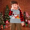 Christmas Clothes for Toddler Boy Girl Sunglasses Santa Reindeer Snowman Buffalo Red Plaid Shirt Kids Ugly Xmas Raglan Sleeve Tee Tops 5T view 4