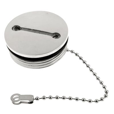 1Pack Cabin Hardware Deck Fill Cap 316 Stainless Steel Boat Accessories Boat Parts Deck Fill Replacement Cap Silver (Size: with 1.5" hose)