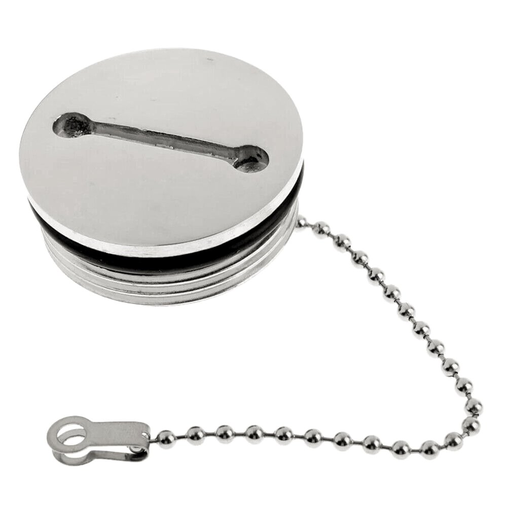 1Pack Cabin Hardware Deck Fill Cap 316 Stainless Steel Boat Accessories Boat Parts Deck Fill Replacement Cap Silver (Size: with 1.5" hose)