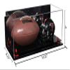 Better Display Cases Acrylic Display Case for Full Size Football and Mini Helmet with Mirror Case, Red Risers, Wall Mount and Black Base - 19.25" x 8.25" x 8" (B47/A103) view 2