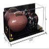 Better Display Cases Acrylic Display Case for Full Size Football and Mini Helmet with Mirror Case, Yellow Risers, Wall Mount and Black Base - 19.25" x 8.25" x 8" (B47/A103) view 2