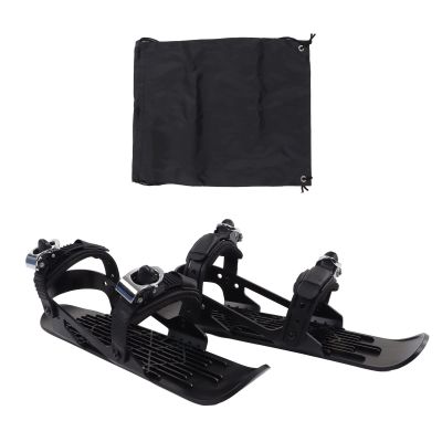 Mini Ski Skates, Mini Ski Shoes, Adjustable Short Mini Ski Skates, Winter Snowskates, Snowblades Skiboards Outdoor Ski Shoes for Winter Sport Skiing Equipment(Black)