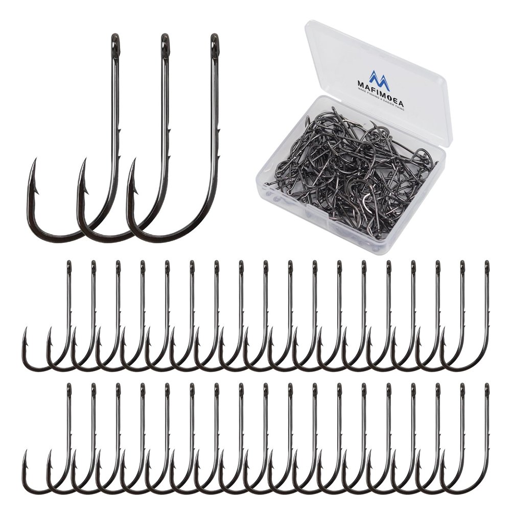 Baitholder Fishing Hooks Trout Panfisn Catfish Basss Hooks Fishing (2#, Black)