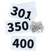 UISKOOPW Tyvek Race Bibs Running Numbers with Safety Pins, Audition Numbers|Tryout Numbers 1-500 for Marathon Runners Events Sports Games (White [4"x7"] 301-400) view 1