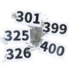 UISKOOPW Tyvek Race Bibs Running Numbers with Safety Pins, Audition Numbers|Tryout Numbers 1-500 for Marathon Runners Events Sports Games (White [4"x7"] 301-400) view 4