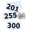 UISKOOPW Tyvek Race Bibs Running Numbers with Safety Pins, Audition Numbers|Tryout Numbers 1-500 for Marathon Runners Events Sports Games (White [4"x7"] 201-300) view 1