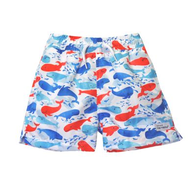 Baby/Toddler Wesley Swim Trunks | Children's Swim Trunks with Mesh Liner | UPF 50+ Highest Certified UV Sun Protection, Splish Splash Whale Blue, 5