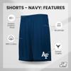 J2 Sport University of Michigan Shorts with Pocket  NCAA Cotton Collegiate Jersey Short, Navy view 4