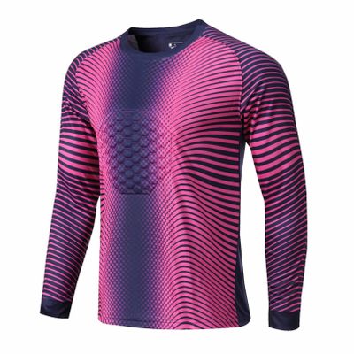 Fldy Girls Youth Goalie Jersey Boys Padded Gladiator Goalkeeper Shirt with Sponge Protector Sports Team Training Uniform Navy Blue&Hot Pink 11-12 Years