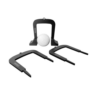 3 Pieces Golf Putting Gates Putter Gates Aluminum Alloy Putter Target Putt Gates for Stroke Practice W/Detachable Legs Golf Accessories