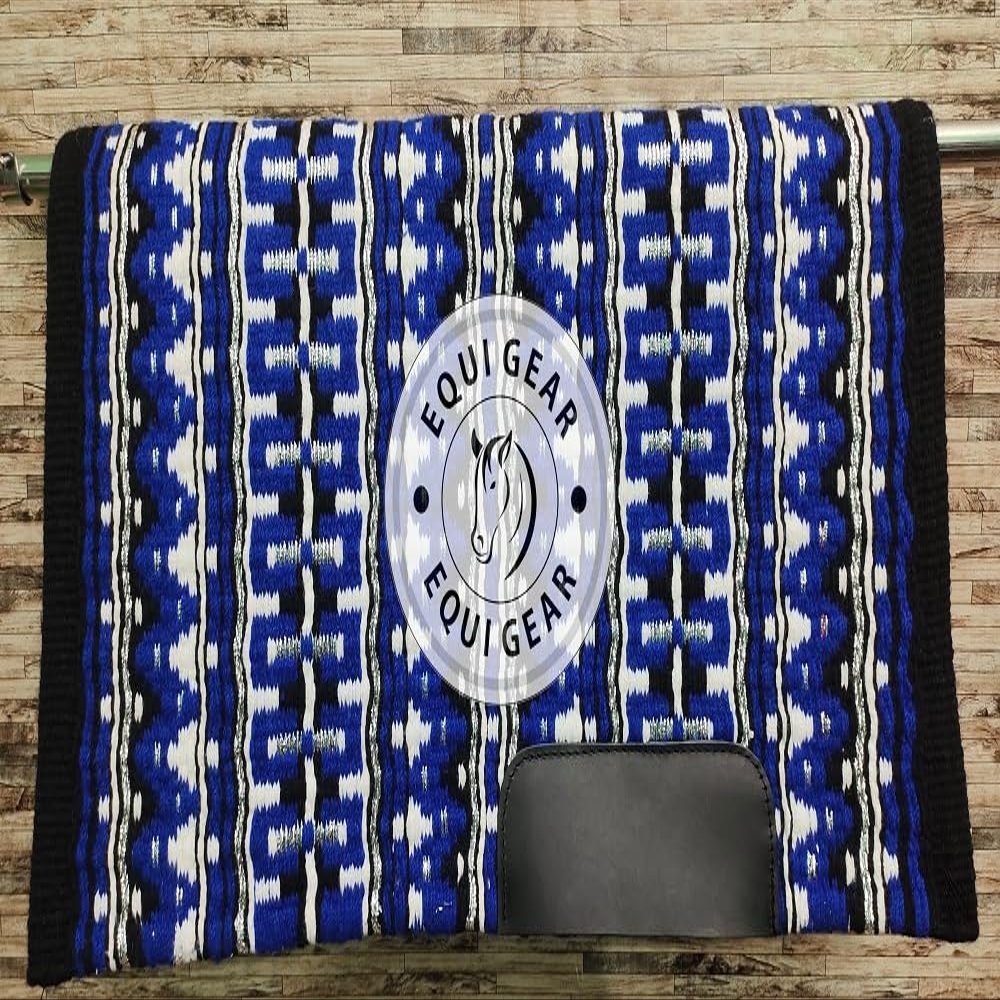 EQUIGEAR Horse Western Show Saddle pad/New Zealand Wool Western Saddle Blanket Top Wool Pad Sensor Flex (Customization Available) a3 (34x32)