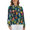 Cute Robots Women's Sweatshirt Long Sleeve Round Neck Pullover Hoodies Tops Casual Sweaters XL view 3