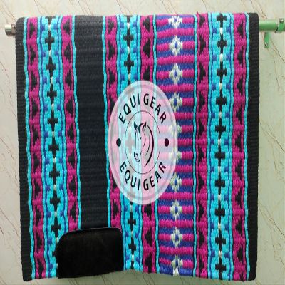 EQUIGEAR Horse Western Show Saddle pad/New Zealand Wool Western Saddle Blanket Top Wool Pad Sensor Flex (Customization Available) J802 (36x36)
