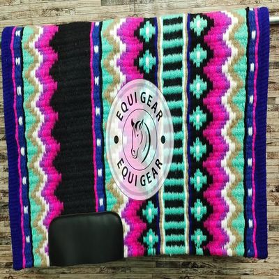 EQUIGEAR Horse Western Show Saddle pad/New Zealand Wool Western Saddle Blanket Top Wool Pad Sensor Flex (Customization Available) a2 (34x38)