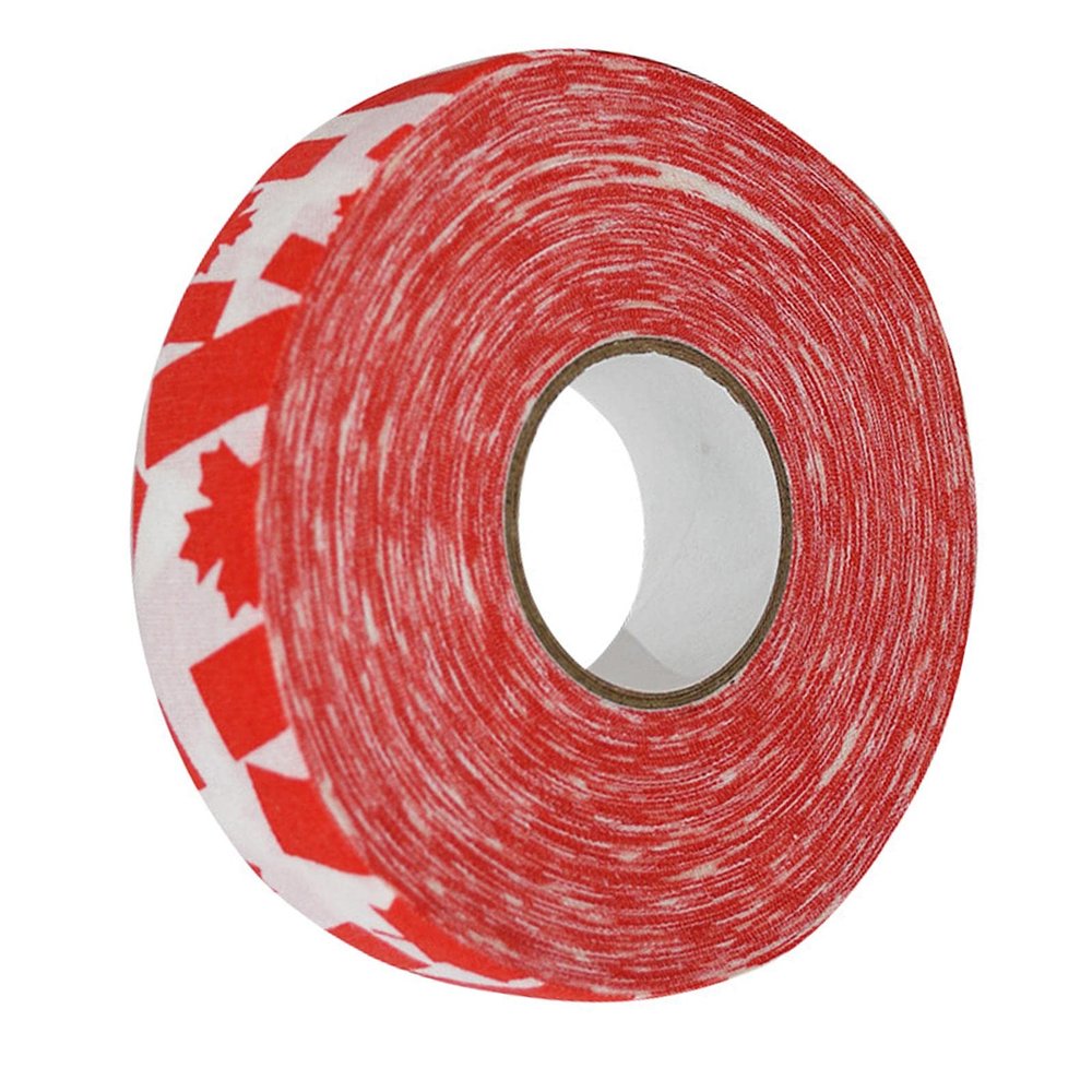 Ice Hockey Cloth Tape Protector Cover Width 2.5cm Wrapping Wear Resistant Hockey Sock Tape Hockey Tape for Tennis Squash Racquet Baseball (Maple Red)