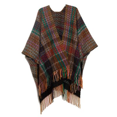 EUBUY Women Shawl with Sleeves, Women's Blanket Shawl Wraps with Tassel, Winter Open Front Plaid Poncho Cape