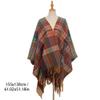 EUBUY Women Shawl with Sleeves, Women's Blanket Shawl Wraps with Tassel, Winter Open Front Plaid Poncho Cape view 3