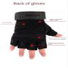 SteJar Fingerless Tactical Gloves, Cycling Gloves with Hard Knuckle for Outdoor Sports Training Paintball Hunting Motorcycling (Black,XL) view 2