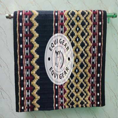 EQUIGEAR Horse Western Show Saddle pad/New Zealand Wool Western Saddle Blanket Top Wool Pad Sensor Flex (Customization Available) a7 (34x42)