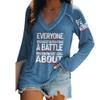 Faithgee Be Kind Everyone Is Fighting a Battle Shirt Long Sleeve Be Kind Sweatshirt Women Be Kind Everyone Is Fighting a Battle Sweatshirt Mental Health Shirts Positive Message Sweatshirts Blue view 1