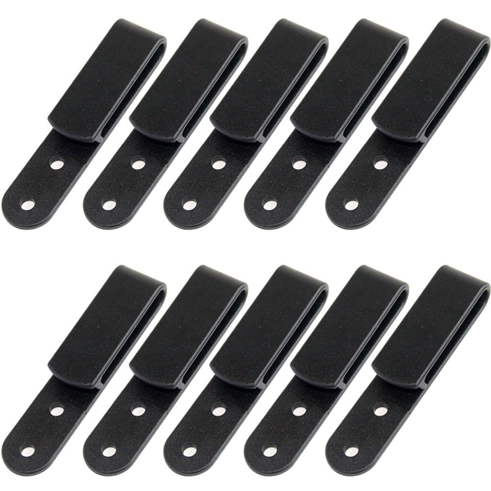 10PCS/LOT Tactical Black Tough Clip Belt Clip Sheath/Holster Clip Loop With Mounting Screws