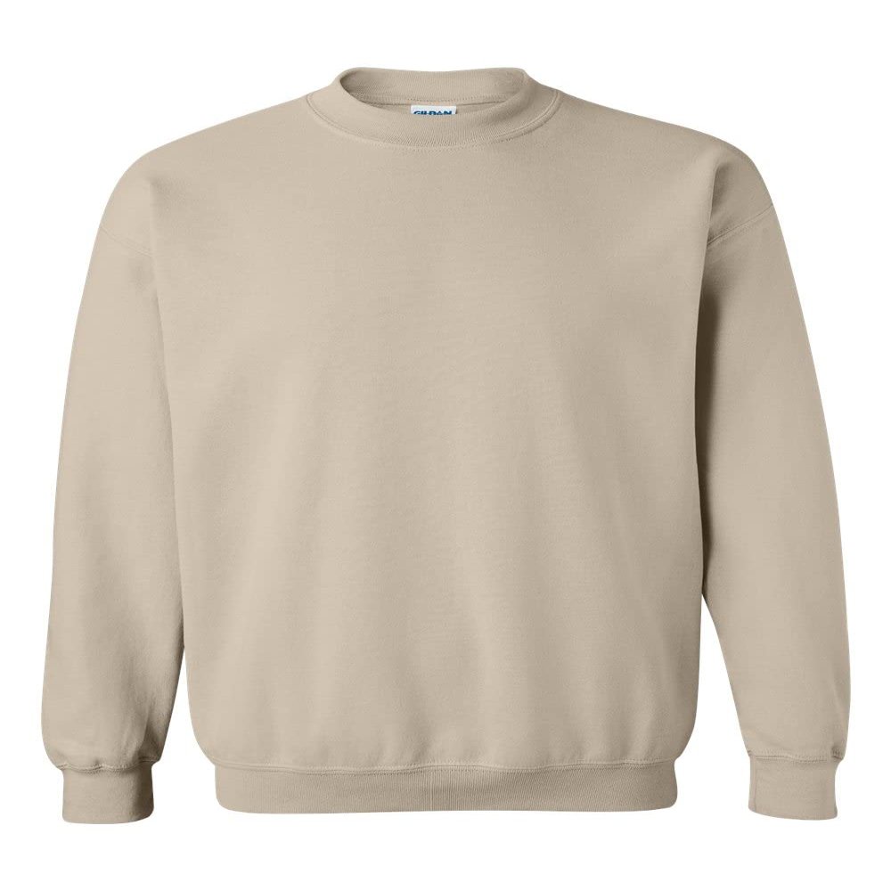 Gildan Mens, Fleece Heavy Blend Single Crewneck Sweatshirt, (G1800)., Sand (1-pack)
