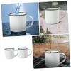 VANZACK 4pcs Enamel Mugs Retro Vintage Mugs Handle Handheld Water Cups Thick Milk Portable Tea Cups for Boys and Girls Adults view 2
