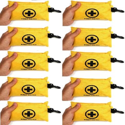 10 Packs Galaxy 151 Pcs First Aid Kits Small for Survival Emergency Trauma Military Tactical Medical School Office Home Hunting Camping Hiking Fishing Outdoor IFAK EMT Yellow Bag