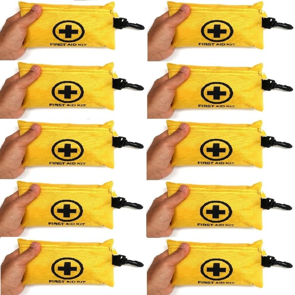 10 Packs Galaxy 151 Pcs First Aid Kits Small for Survival Emergency Trauma Military Tactical Medical School Office Home Hunting Camping Hiking Fishing Outdoor IFAK EMT Yellow Bag