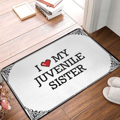 Abipuir Welcome Mats Outdoor Large I Love My Juvenile Sister Doormat Teen Boy Room Decor Front Door Inside Mat (Color : Colour, Size : 40X60CM)