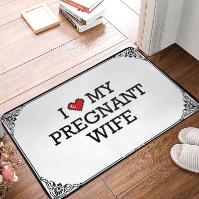 Abipuir Welcome Mats Outdoor Large I Love My Pregnant Wife Doormat Teen Boy Room Decor Front Door Inside Mat (Color : Colour, Size : 40X60CM)