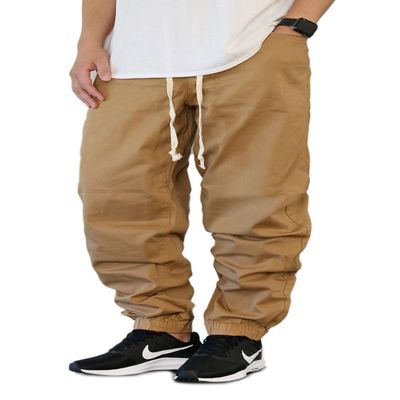 AIRNINE Men's Twill Super Baggy Fit Jogger Pants S-5XL (Wheat_824, 2X-Large)