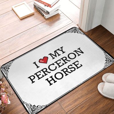 Abipuir Outside Decor for Porch Spring I Love My Perceron Horse Doormat Fall Doormat Outdoor Door Mats for Home Entrance (Color : Colour, Size : 40X60CM)