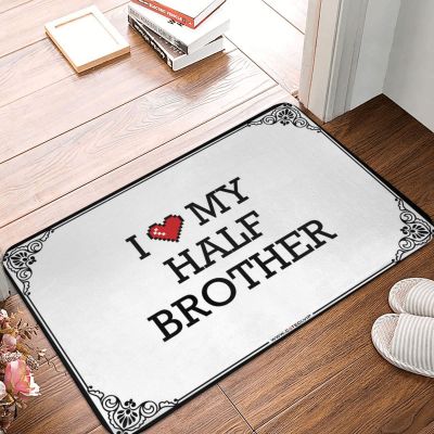 Abipuir Backyard Bar Decor I Love My Half Brother Doormat Back Yard Decorations Restroom Decor (Color : Colour, Size : 40X60CM)