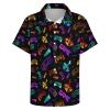 AMHebe Hawaiian Shirts Casual Button Down Short Sleeve Beach for Men (X-Small, Gamepad Icon) view 3