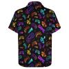AMHebe Hawaiian Shirts Casual Button Down Short Sleeve Beach for Men (X-Small, Gamepad Icon) view 4