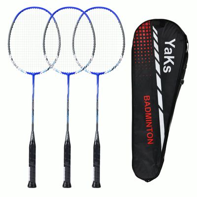 YAKS 3pcs 4U4 Full Carbon Professional Ultra Light High Elastic Adult Student Training Badminton Racket Durable Type Orange/Black