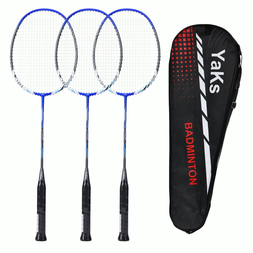 YAKS 3pcs 4U4 Full Carbon Professional Ultra Light High Elastic Adult Student Training Badminton Racket Durable Type Orange/Black