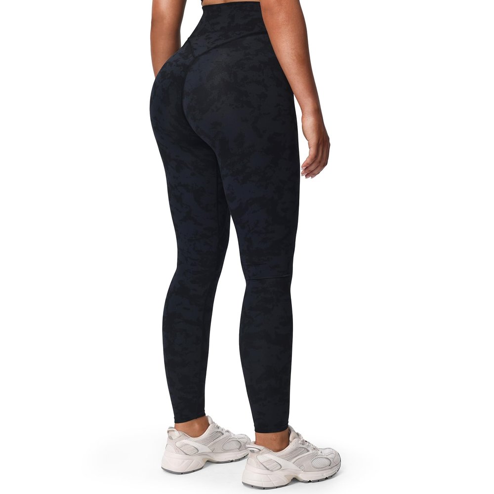 Aoxjox High Waisted Workout Leggings for Women Tummy Control Buttery Soft Yoga Metamorph Deep V Pants 26" (Cloud Black, Large)