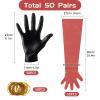 Nirvany 50 Pairs Field Dressing Gloves Deer Hunting Gutting Gloves with Long and Short Dressing Gut Mittens Combo Pack Hunting Cleaning Accessories (50 Pairs Red) view 2