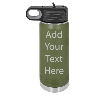 Customized Polar Camel 20 oz. Water Bottle Personalized With Your Text (Olive Green)