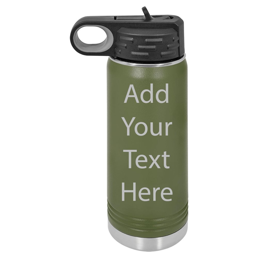 Customized Polar Camel 20 oz. Water Bottle Personalized With Your Text (Olive Green)