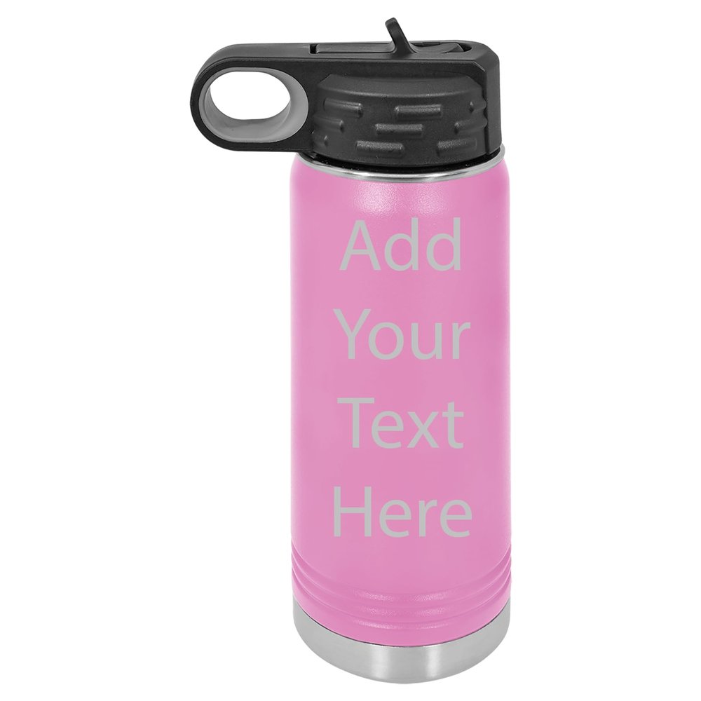 Elosh Customized Polar Camel 20 oz. Water Bottle Personalized With Your Text (Light Purple)