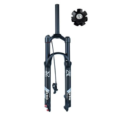 BOXKAT Travel 140mm Magnesium Alloy 26inch Mountain Bike Front Fork, Suspension Forks Straight/Tapered Tube Pressure Shock Absorber (Color : Straight Remote Lockout, Size : 29)
