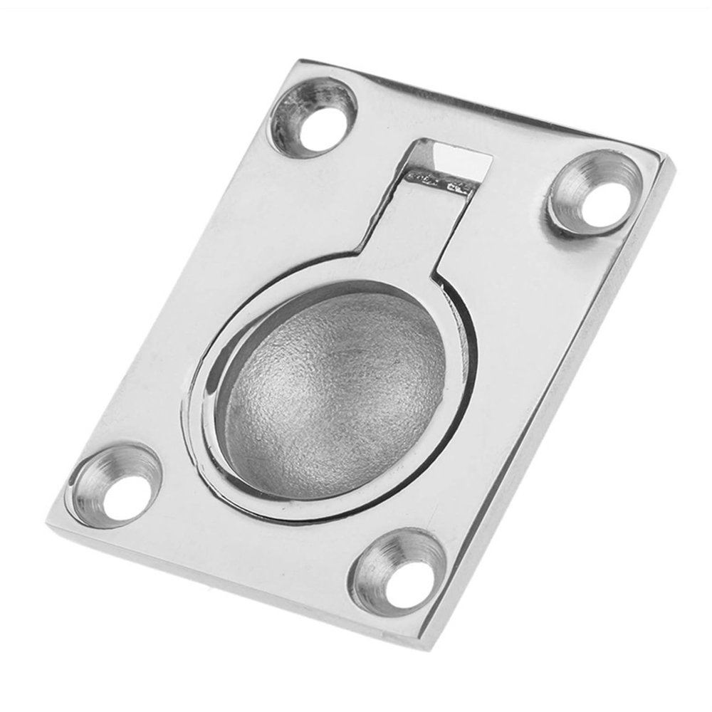 48 X 38Mm Boat Locker Hatch Latch Cabinet Flush Mount Rings Pull Handle Marine Surfing Hardware 316 Stainless Steel