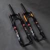 Shoulder Control Mountain Bike Front Fork 29inch, Aluminum Alloy Travel 120mm Straight Tube Threadless Steerer Black (Color : Black Gold Tube, Size : 27.5) view 3