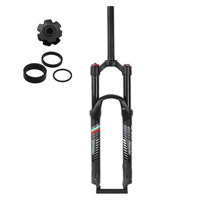 26/27.5/29inch Air Suspension Fork, Straight Tube Shoulder Control Mountain Fork Magnesium Alloy 1-1/8" Black (Color : Black, Size : 27.5 inch)
